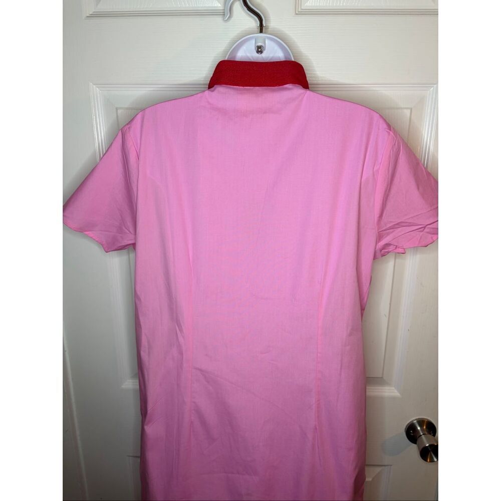 Sail to Sable Pink Short Sleeve Classic Maxi Two Tone Tunic Dress Cotton M NWT - Picture 6 of 9